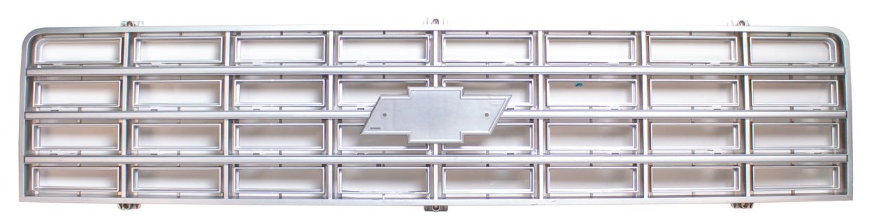 Premium Grille - OE Style w/ Foil Bowtie Emblem - Argent Gray - 75-76 Chevy C/K Pickup Blazer Suburban