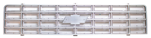 Premium Grille - OE Style w/ Foil Bowtie Emblem - Argent Gray - 75-76 Chevy C/K Pickup Blazer Suburban