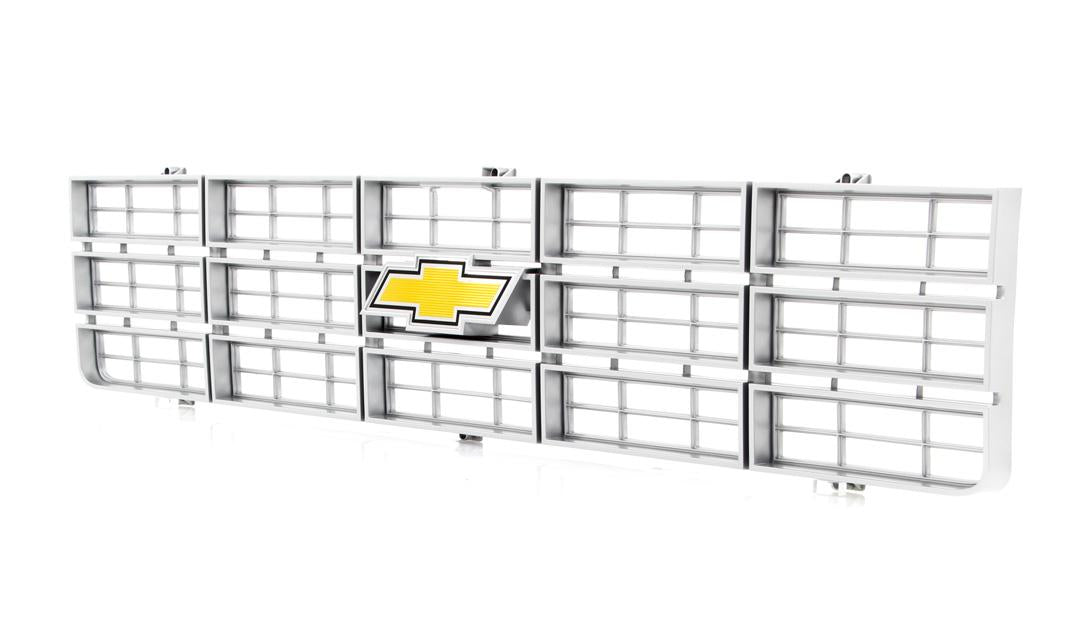 Premium Grille - OE Style w/ Foil Bowtie Emblem - Argent Gray - 77-79 Chevy C/K Pickup Blazer Suburban